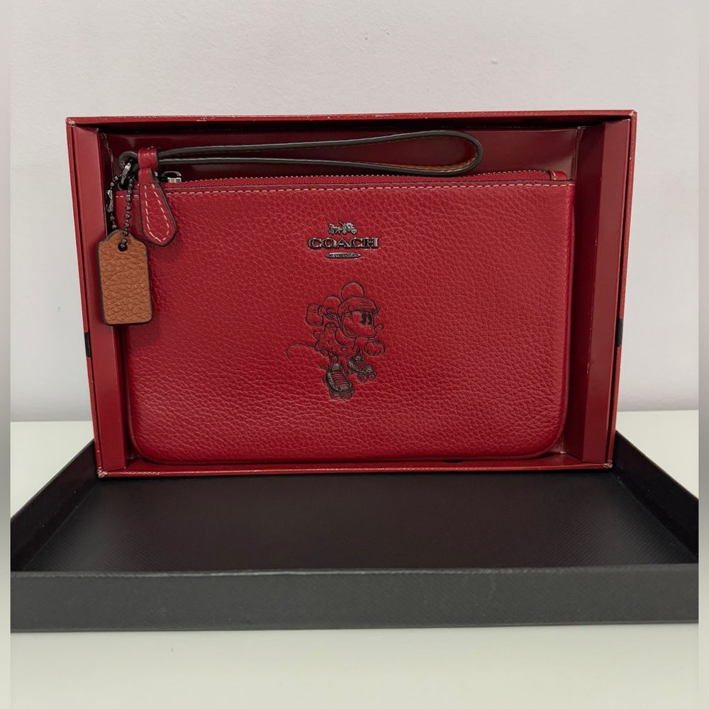 Coach x Disney Minnie Mouse Motif Small Wristlet